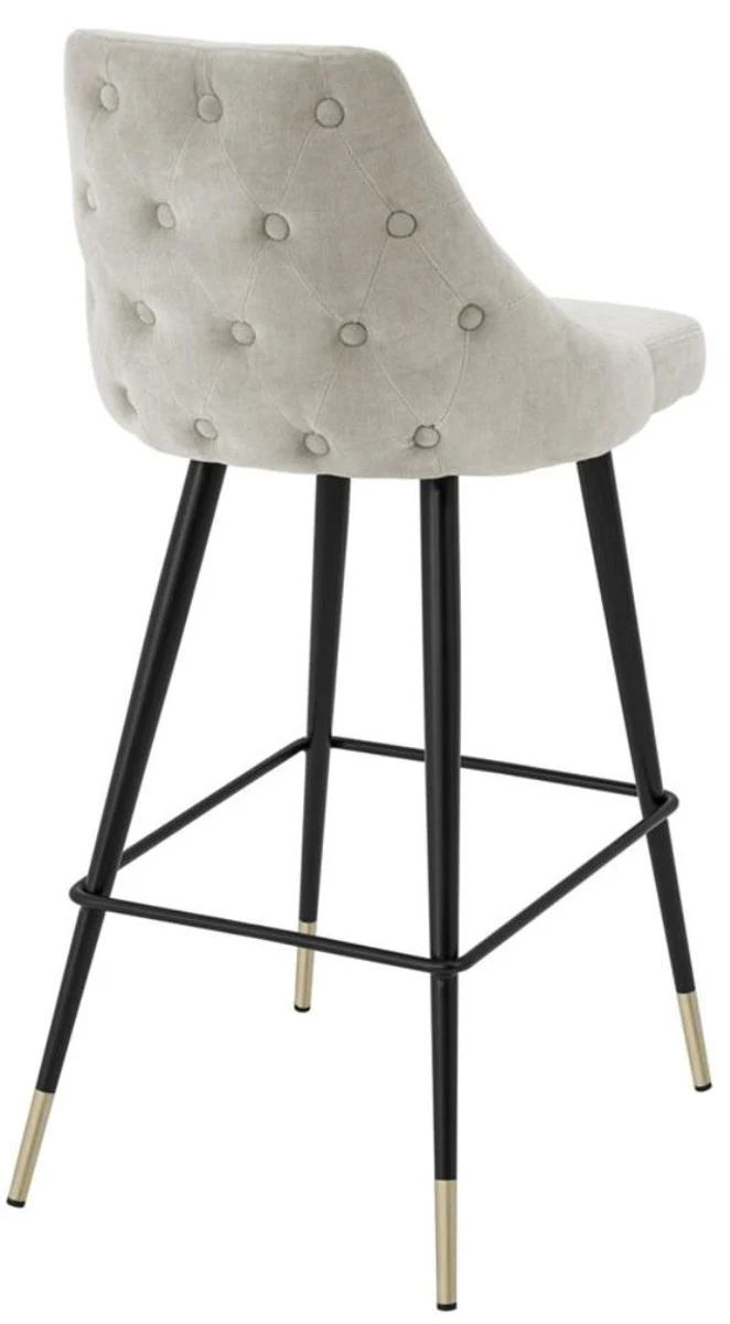 Casa Padrino luxury bar chair sand colors / black 47 x 52 x H. 101 cm - Luxury Bar Furniture