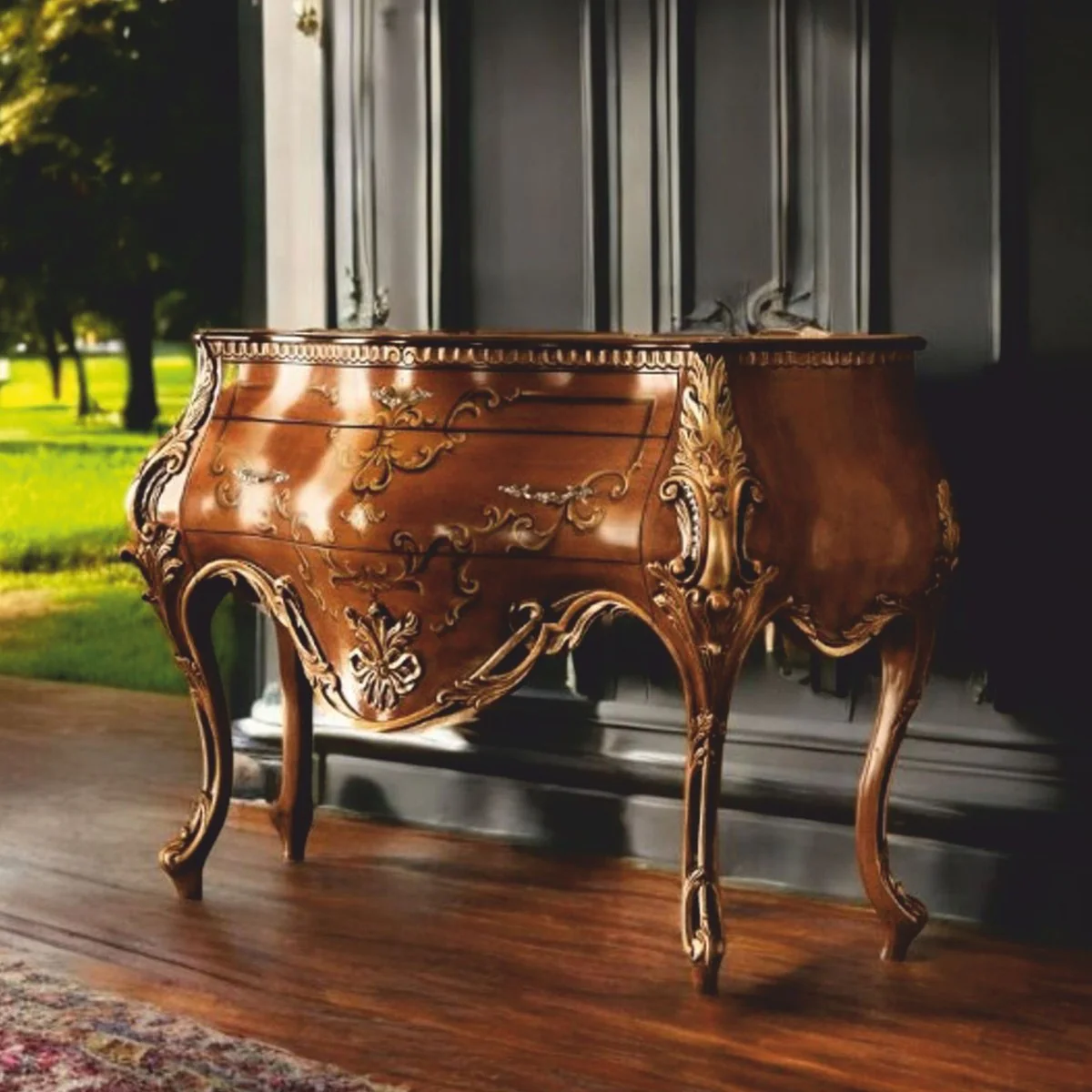 Casa Padrino c¨®moda barroco de lujo marr¨®n / oro 155 cm - Hecho en Italia