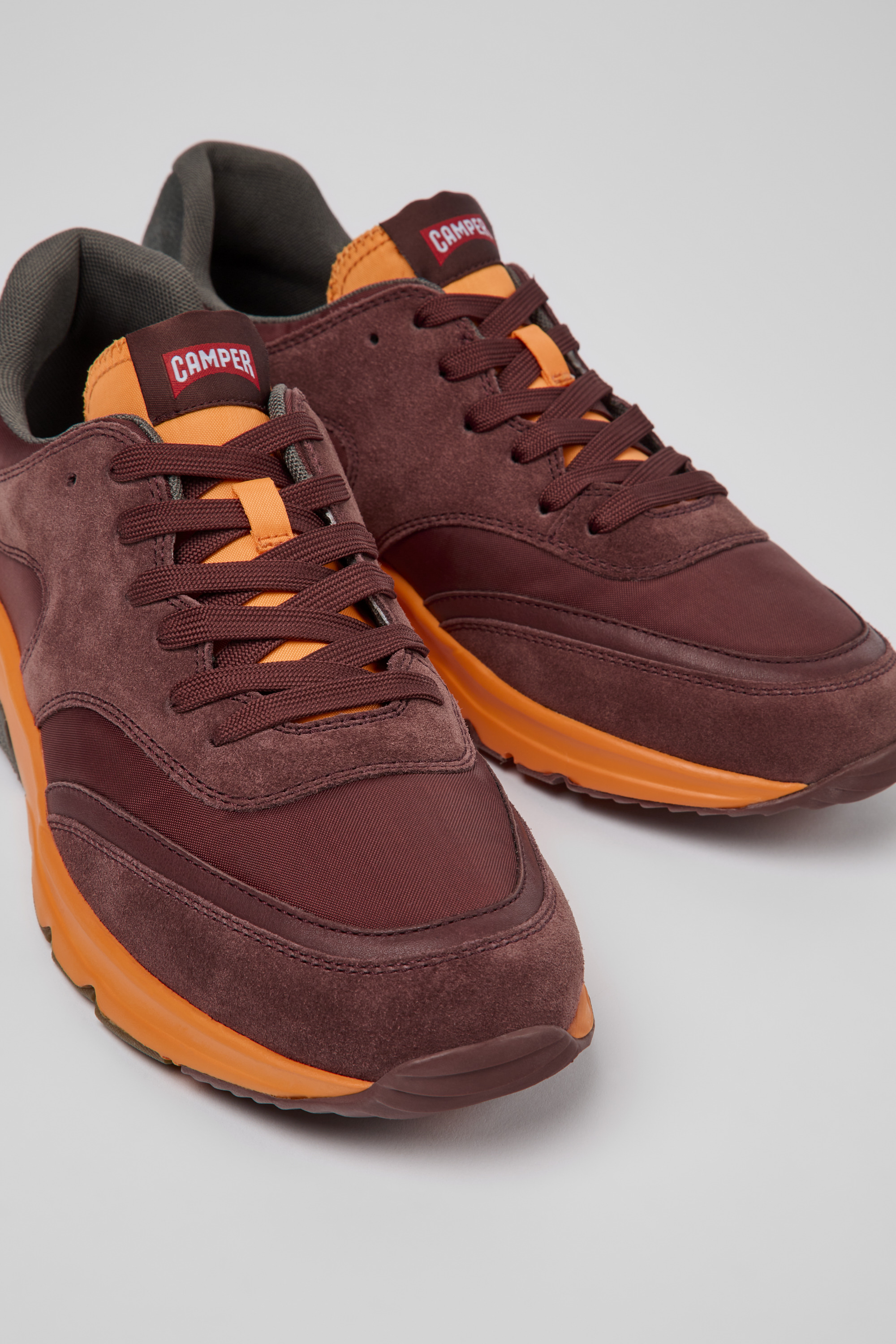 Drift - Burgundy and orange textile sneakers for men