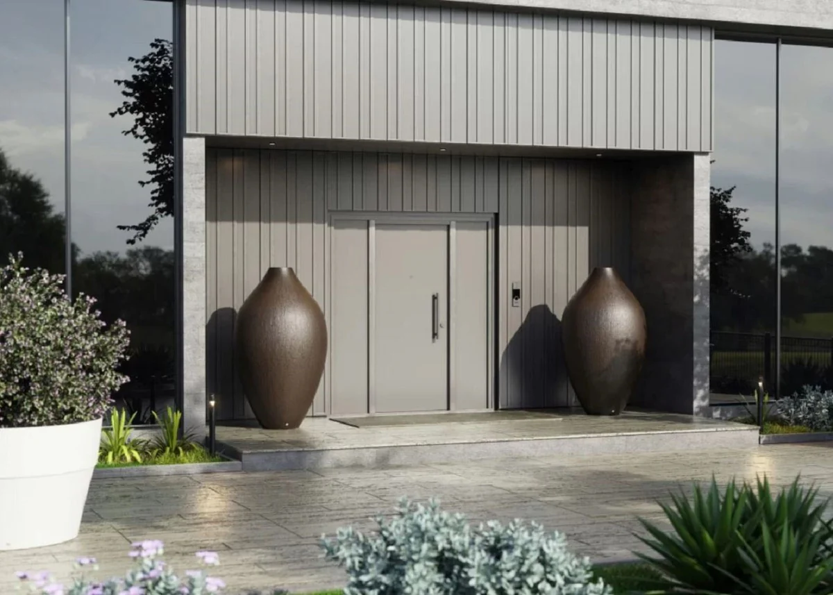 Casa Padrino maceta decorativa de lujo negro mate ? 91 x A. 155 cm - Decoraci¨®n de jard¨ªn