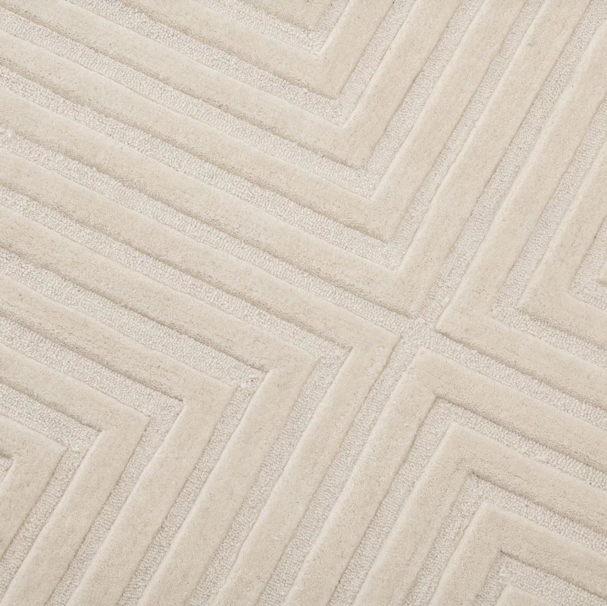 Casa Padrino alfombra de lana de lujo para sala de estar marfil - Varios Tamaños - Alfombra de algodón tejida a mano - Decoración de la sala de estar