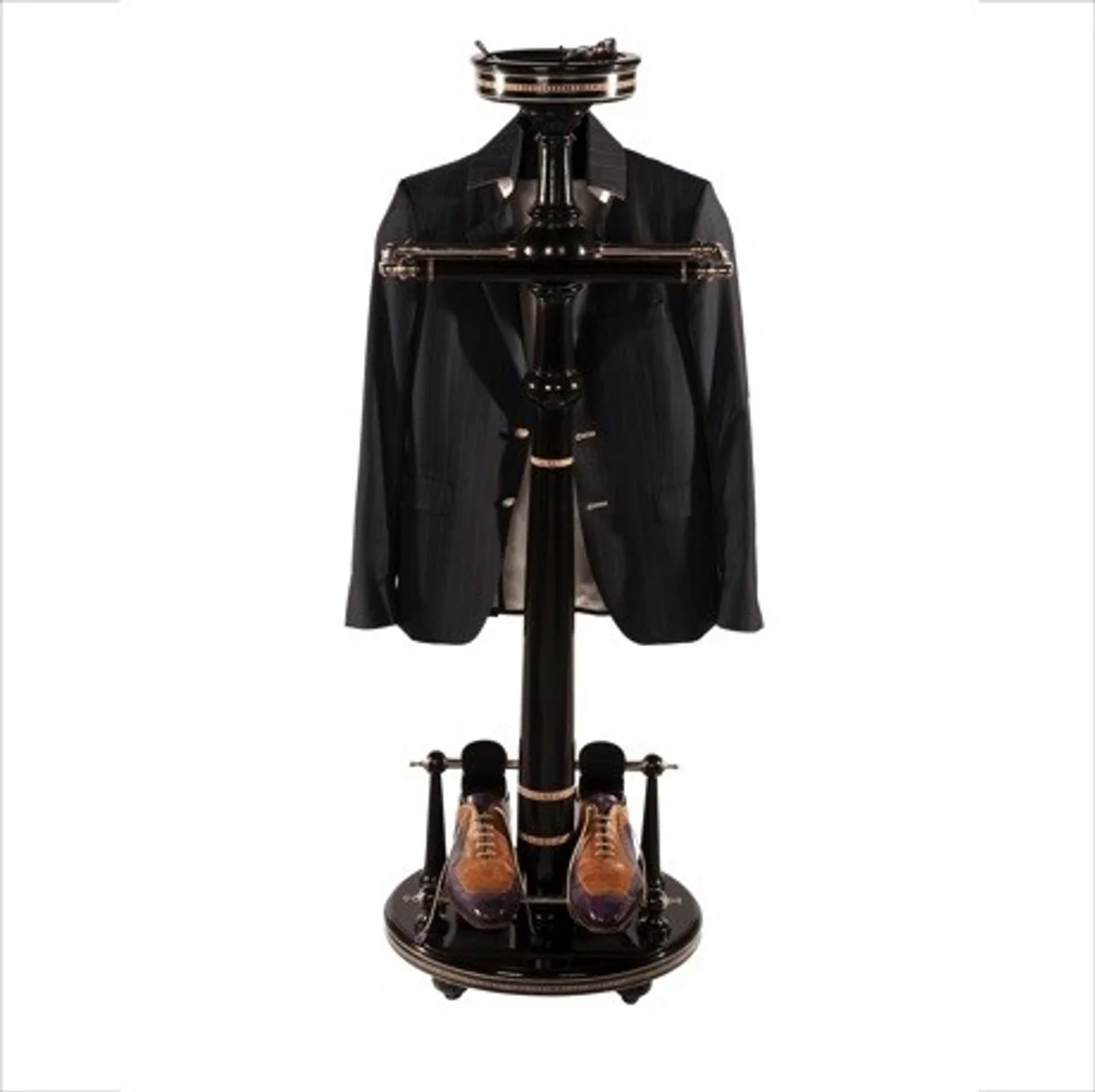 Casa Padrino Designer luxury wardrobes stand New York bankers Style - Black Dressboy - clothes rack suit stands - Empire Baroque Art Deco Art Nouveau