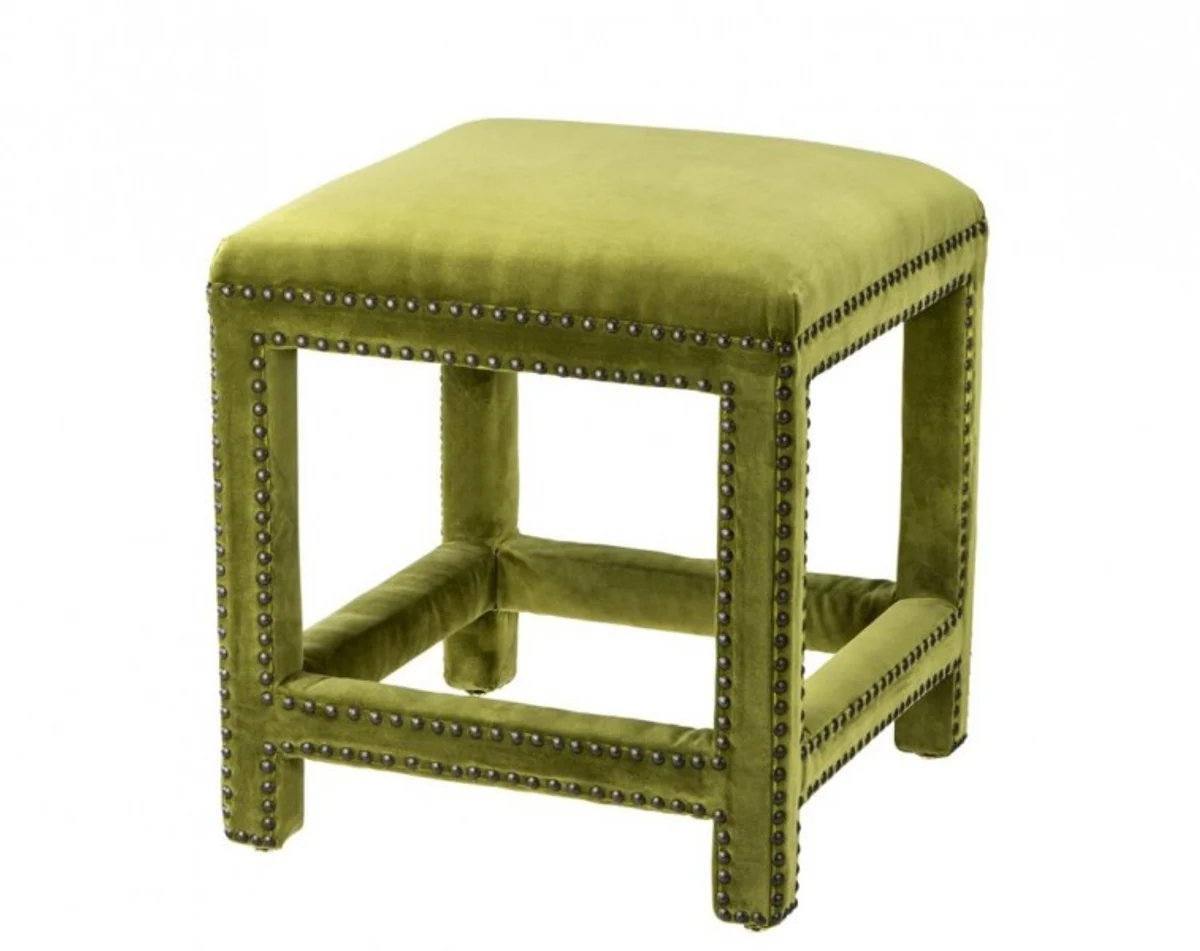 Casa Padrino luxury stool green 47 x 47 x H. 52.5 cm - Luxury Furniture