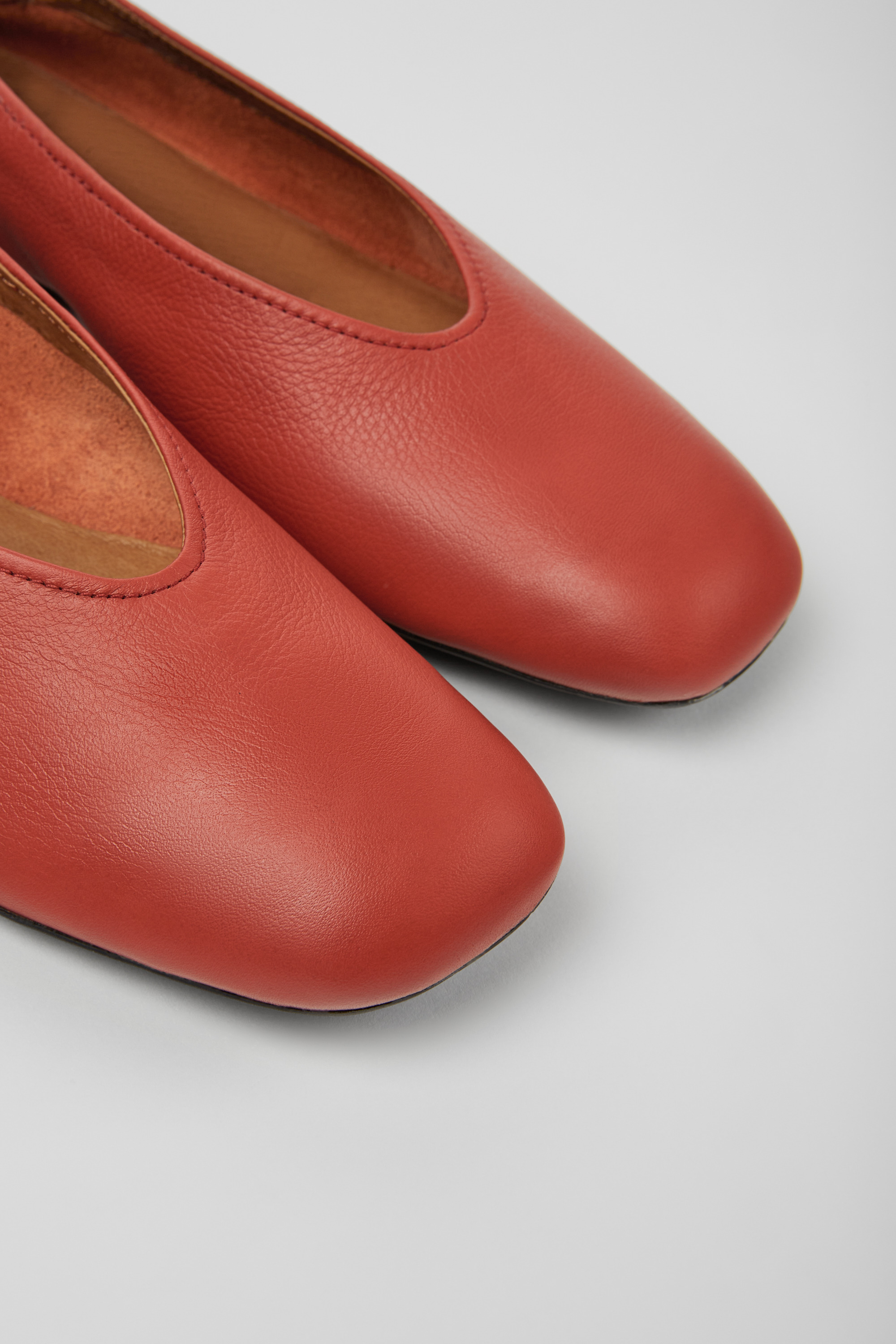 Casi Myra - Red leather ballerinas for women