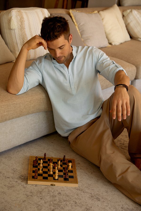 Cotton Linen Plain Color Casual Long Sleeve Shirt