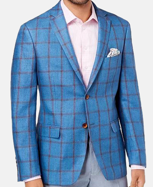 Casual Notch Lapel Two Button Chest Pocket Plaid Blazer