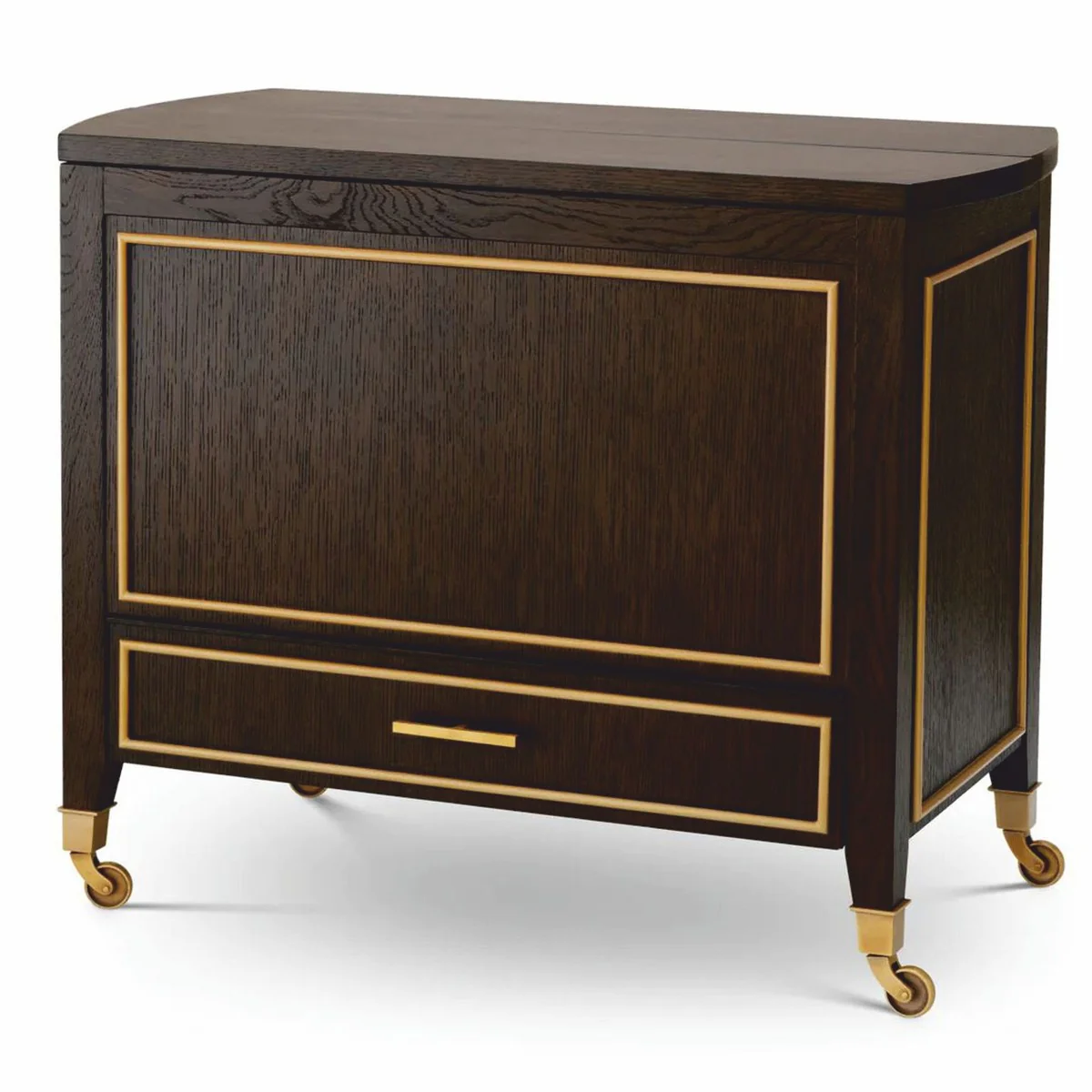 Casa Padrino Carrito de Servicio de Lujo Marr¨®n Oscuro / Lat¨®n 90,5 cm - Carrito de Hotel