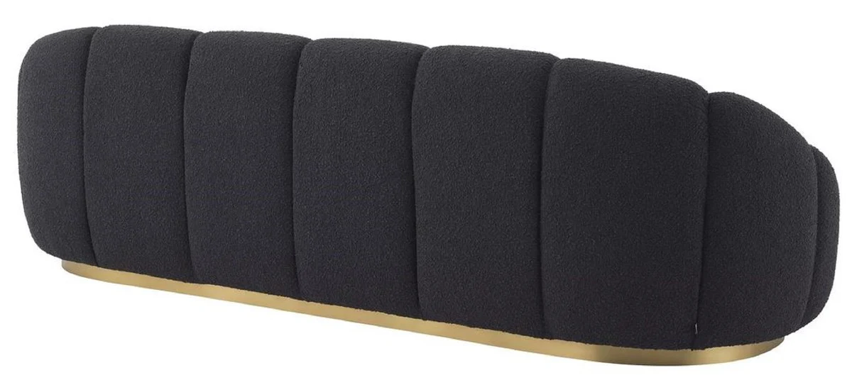 Casa Padrino sof¨¢ de lujo negro / lat¨®n 230 x 80 x A. 71 cm - Sof¨¢ de Sal¨®n y Hotel - Muebles de Sal¨®n y Hotel - Calidad de Lujo