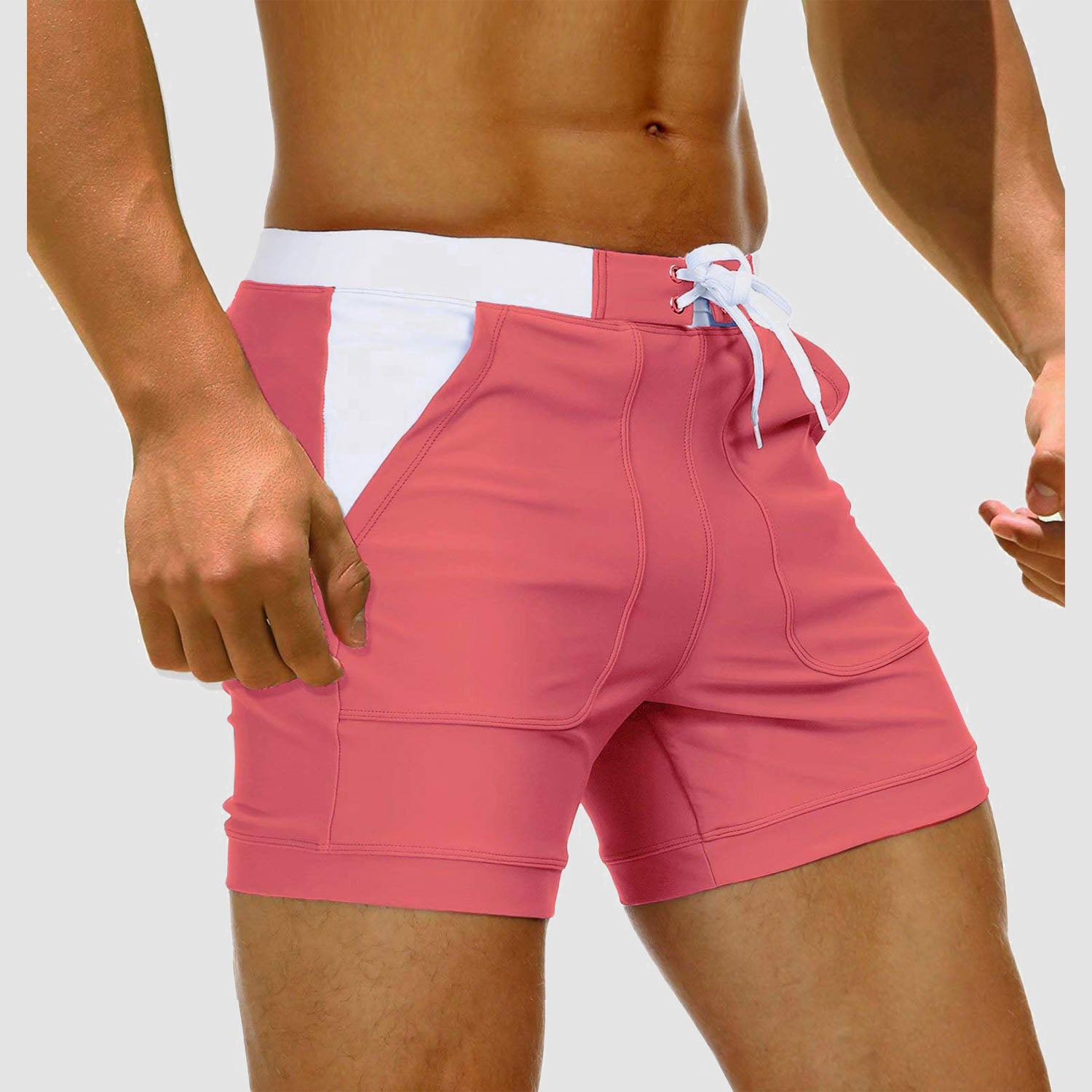 Men's Swim Trunks Square Leg with Pockets Mesh Lining Beach Shorts Underwear
