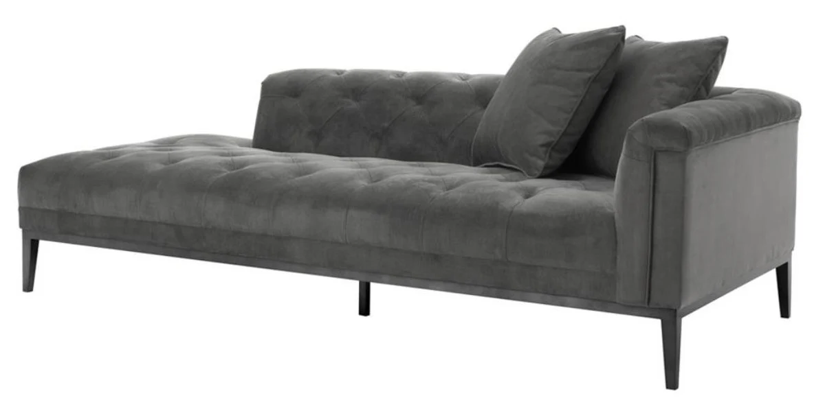 Sofá de lujo Casa Padrino oscuro lado gris derecha 220 x 96 x H. 66 cm - muebles del hotel