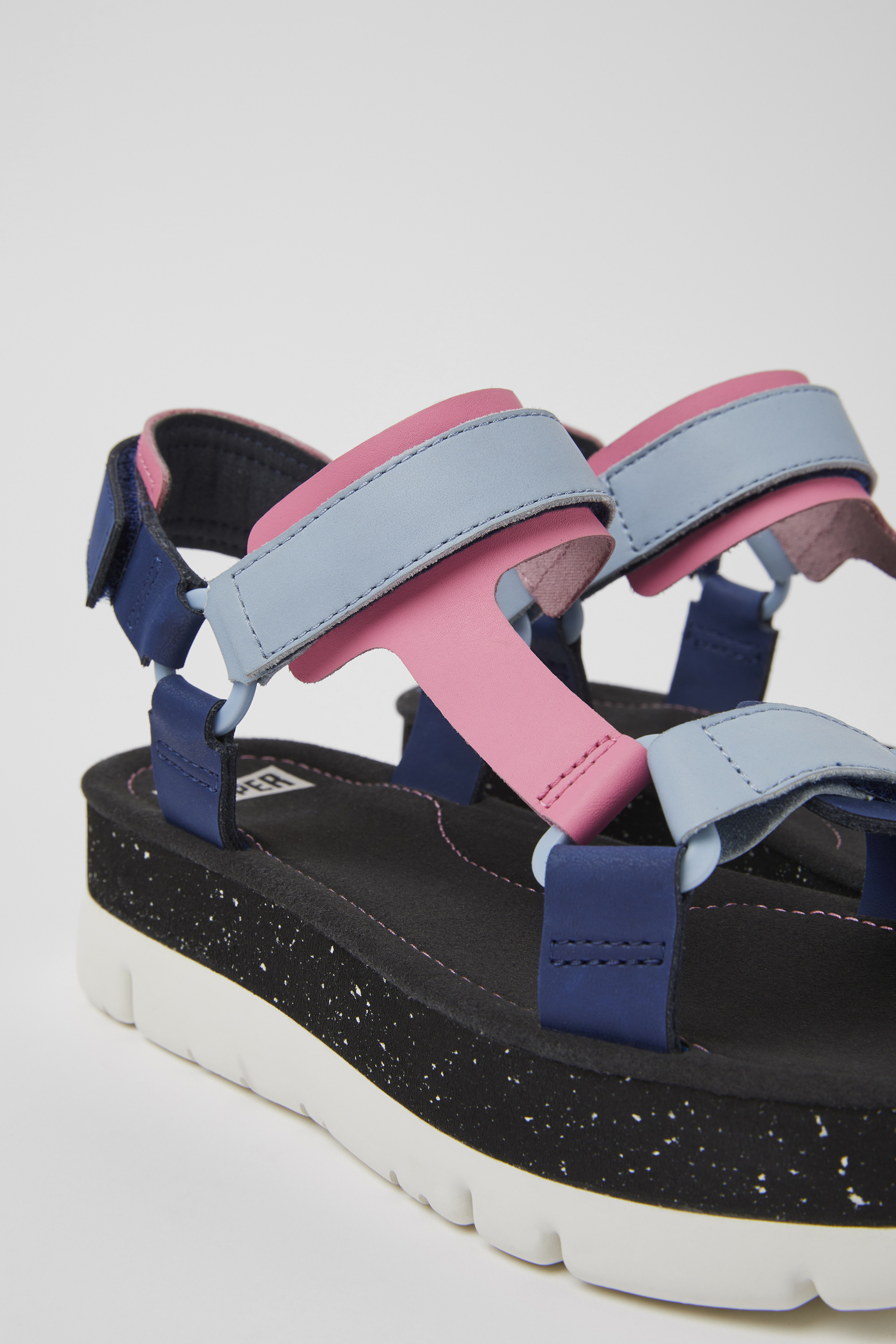 Oruga Up - Multicolored leather sandals for women