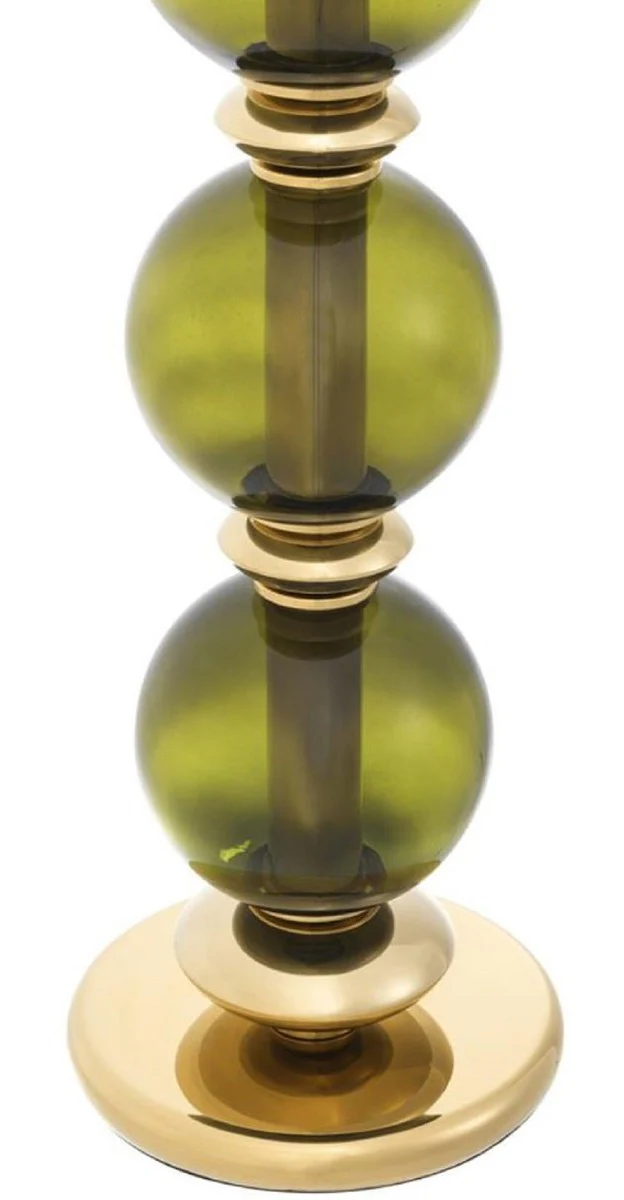 Casa Padrino lámpara de mesa de lujo verde / oro Ø 50 x H. 105 cm - Lámpara de Mesa de Salón con Vidrio Soplado a Mano