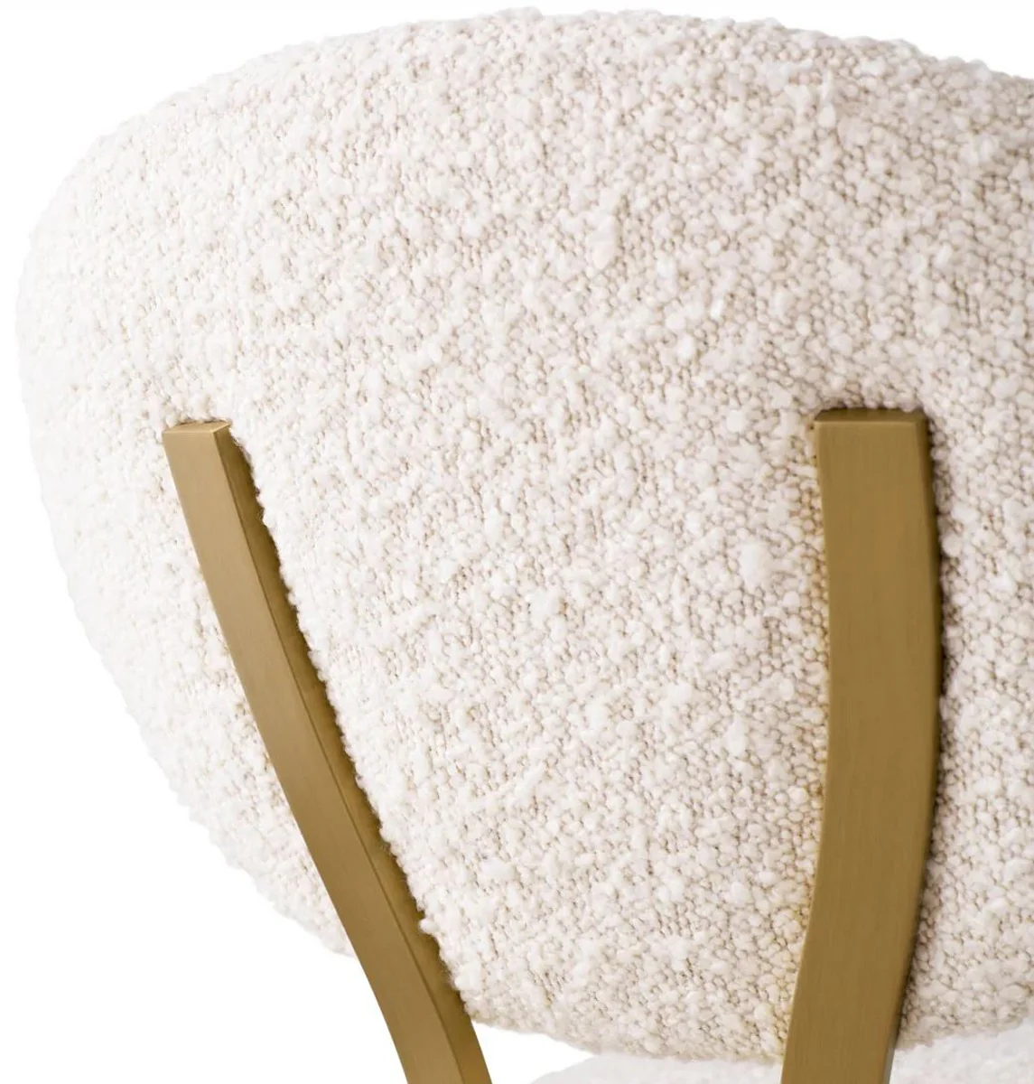 Casa Padrino silla de bar de lujo crema / lat¨®n 50 x 55 x A. 106 cm - Taburete de bar tapizado - Muebles de bar - Muebles de lujo - Calidad de lujo