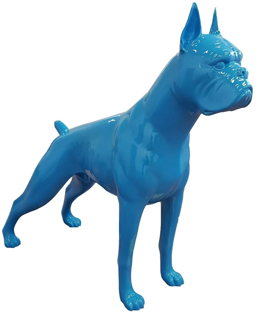 Casa Padrino figura decorativa boxer perro azul 190 x A. 173 cm - Gran escultura - Decoración de Jardín