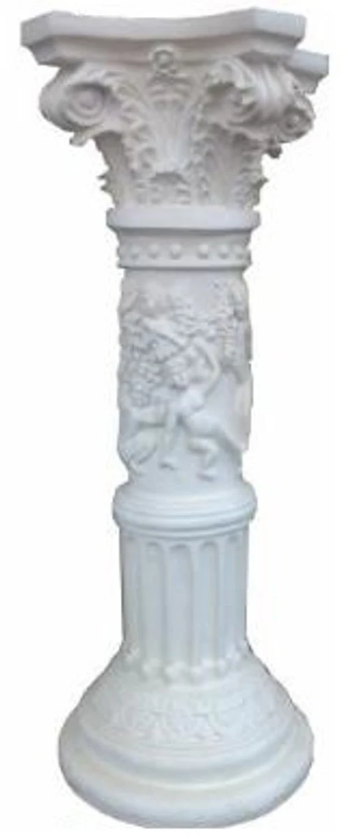Casa Padrino pilar barroco blanco A. 77 cm - Pilar decorativa de la sala de estar noble - Accesorios decorativos en estilo barroco