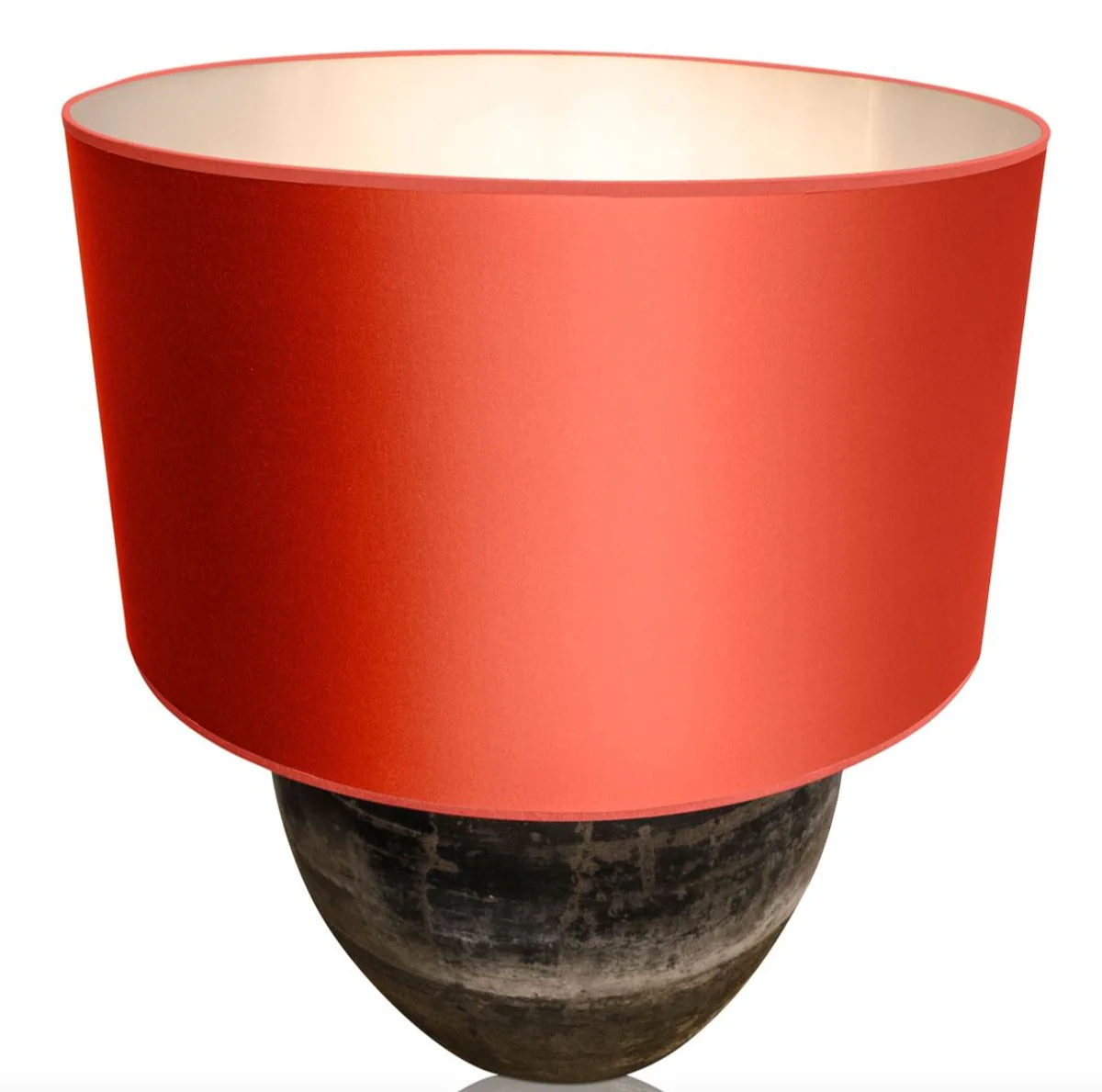 Casa Padrino lámpara de mesa de terracota de lujo gris / naranja Ø 60 x H. 72 cm - Muebles de Lujo