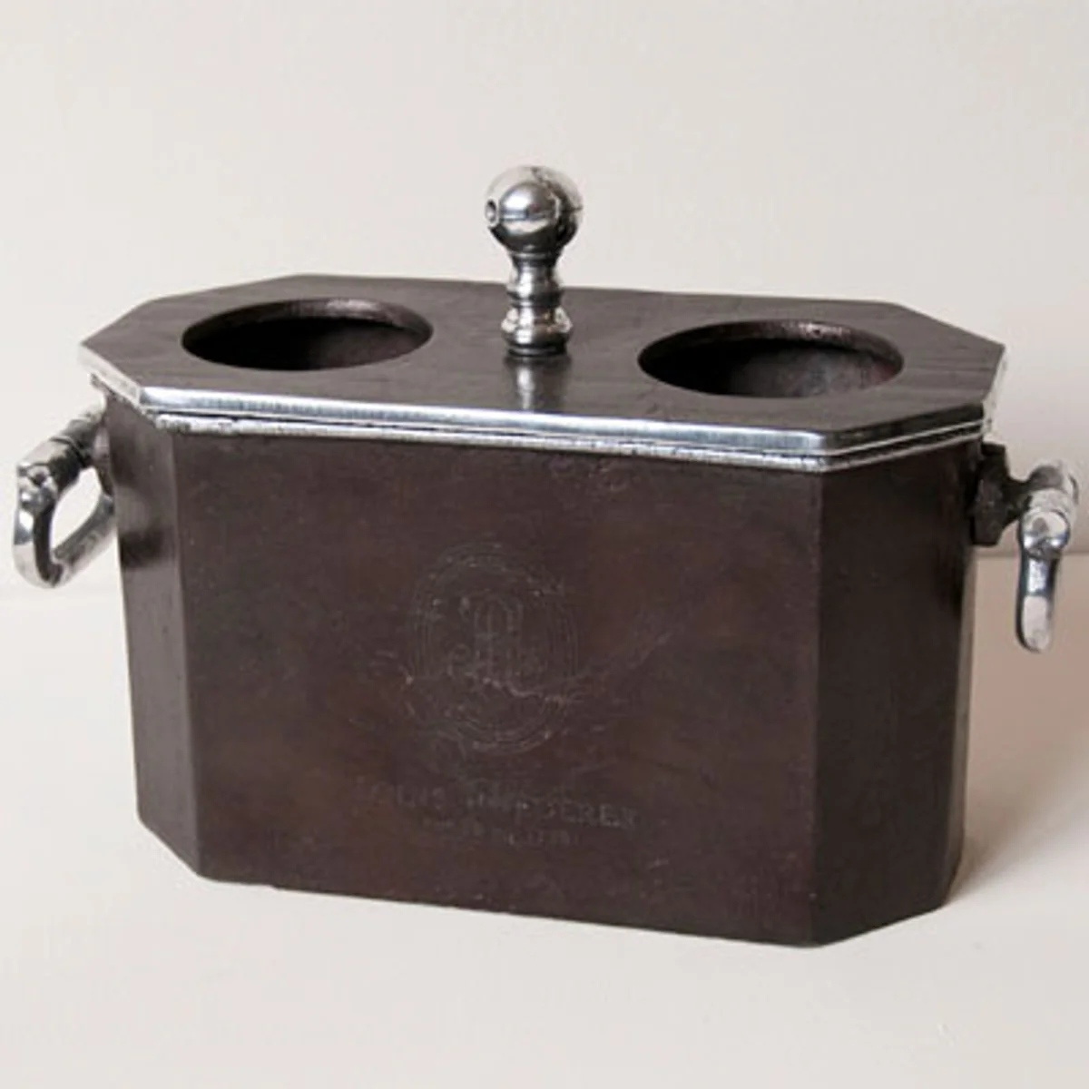 Enfriador de vino Barroco Casa Padrino para 2 botellas de aluminio / plata antigua - decoraci¨®n del hotel del sostenedor del vino