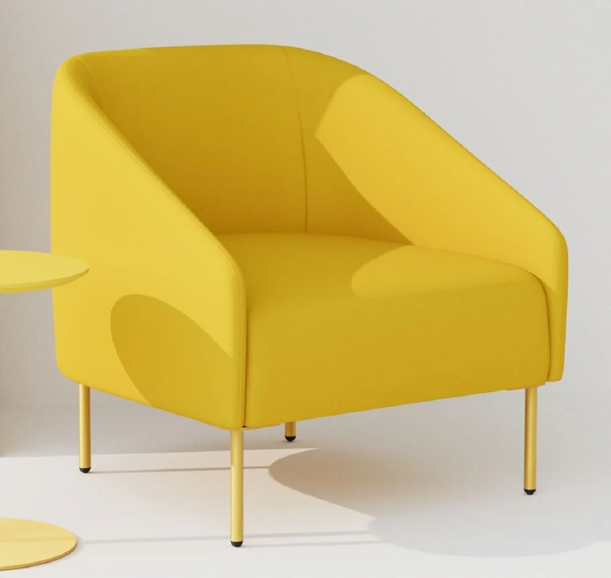 Casa Padrino sill¨®n de sal¨®n de lujo amarillo A. 79 cm - Sill¨®n de vest¨ªbulo de hotel