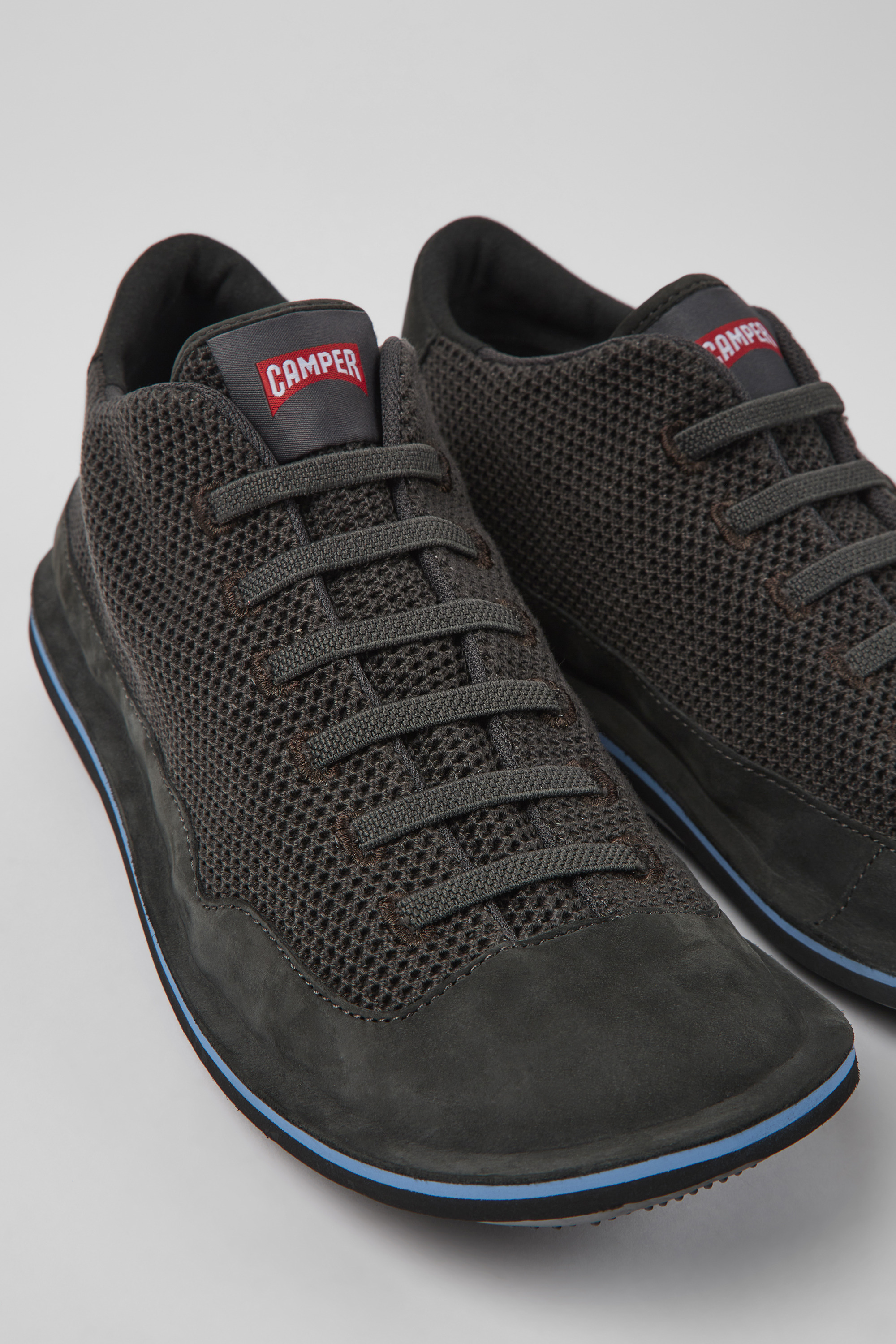 Beetle - Gray textile and nubuck shoes for men