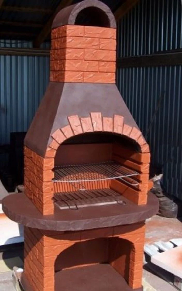 Casa Padrino barbacoa de jard¨ªn de hormig¨®n de lujo naranja / marr¨®n 110 x 68 x A. 197 cm