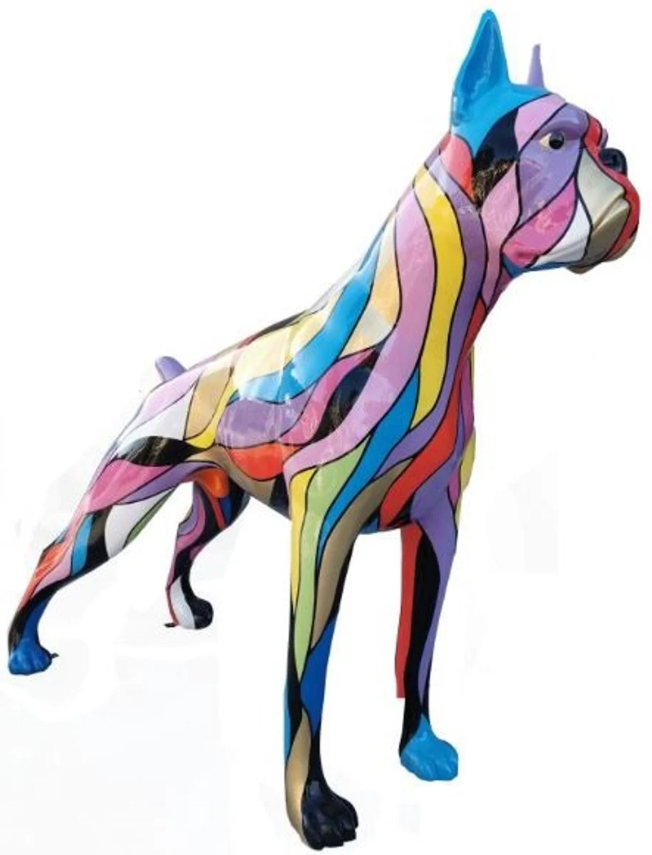 Casa Padrino figura decorativa boxer perro multicolor 190 x A. 173 cm - Gran escultura - Decoración de Jardín