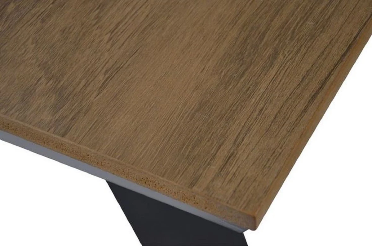 Casa Padrino mesa de jardín de lujo con bancos integrados marrón / antracita 200 x A. 75 cm - Muebles de picnic - Muebles de jardín - Muebles de gastronomía - Muebles de exterior