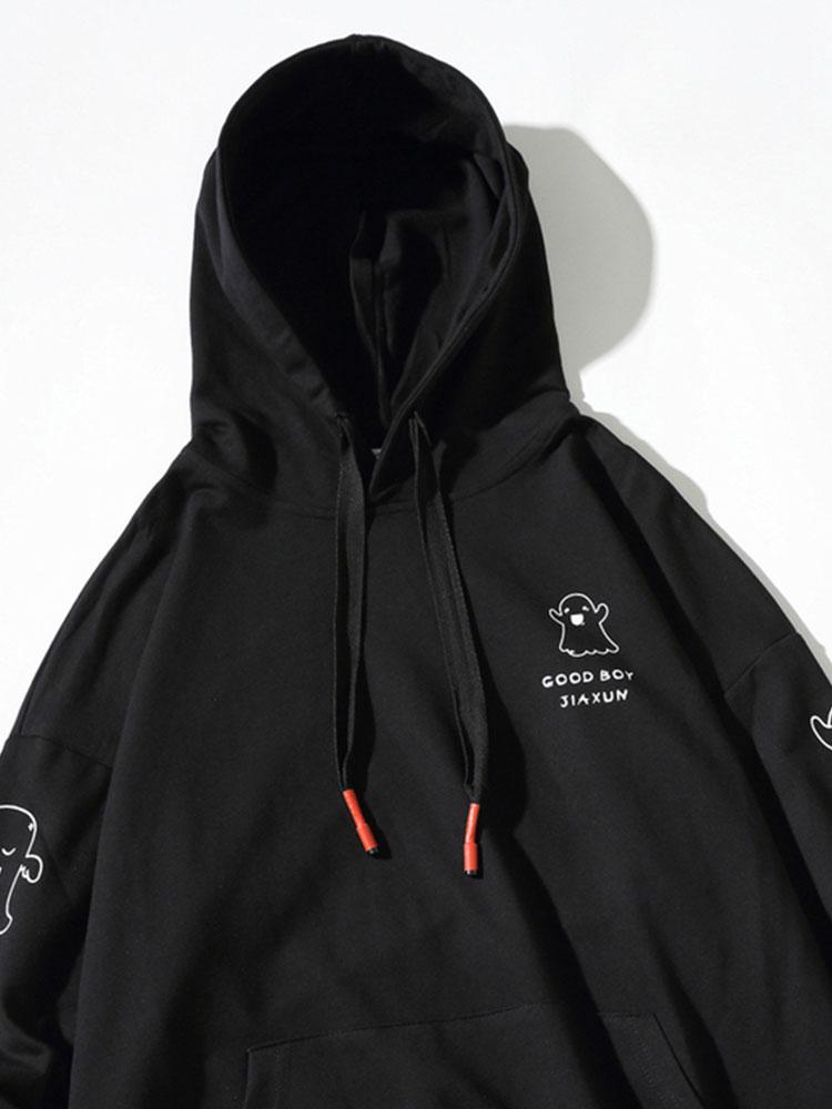 Relax Fit Ghost Print Hoodie