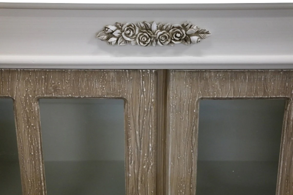 Casa Padrino Country Style Showcase White / Brown 89 x 40 x H. 195 cm - Country Style Furniture