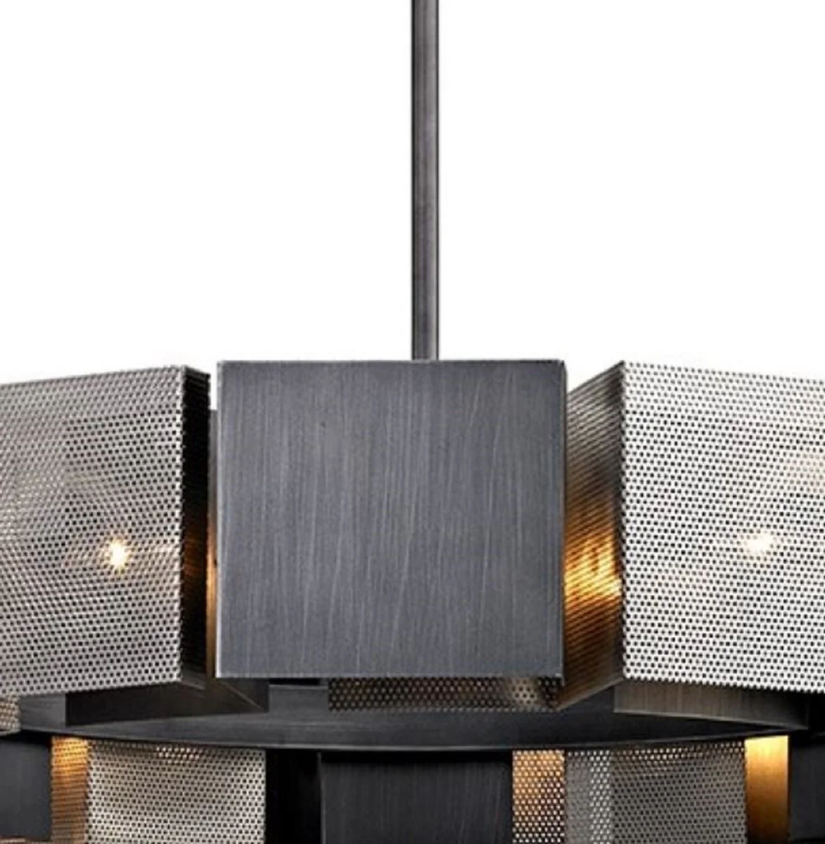 Casa Padrino araña de lujo grafito / plata Ø 92,1 x H. 18,4 cm - Colección de Lujo