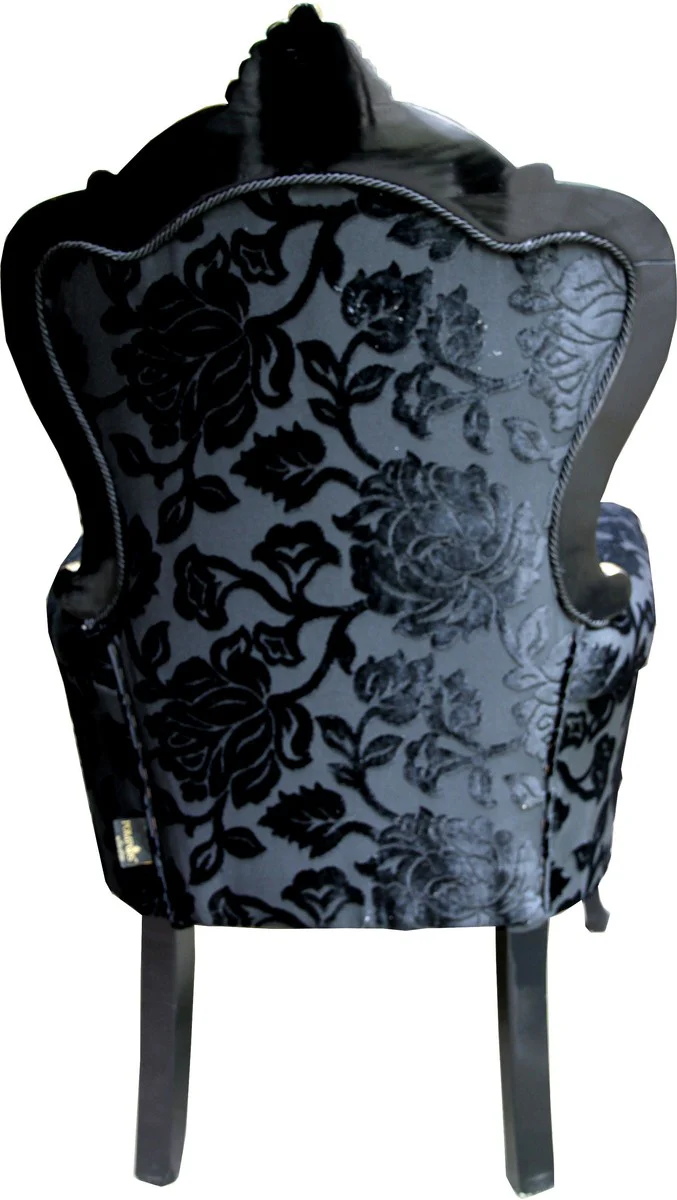 Pomp??s by Casa Padrino sill¨®n barroco de lujo modelo Bergere negro / dorado - sill¨®n barroco Pomp??ser dise?ado por Harald Gl??ckler