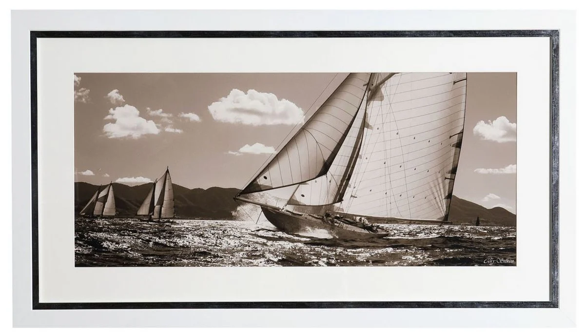 Casa Padrino conjunto de imágenes de lujo yates veleros 110 x A. 60 cm - Impresiones artísticas - Arte de pared - Decoración de Paredes de Lujo