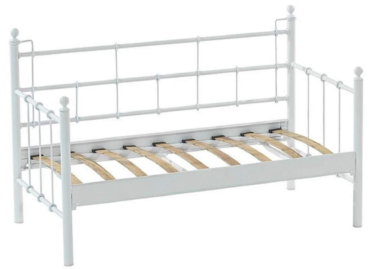 Casa Padrino sofá de jardín Art Nouveau blanco / rojo burdeos 140 x 70 x A. 92 cm - Sofá de Jardín - Sofá de Terraza - Muebles de Jardín y Terraza Art Nouveau