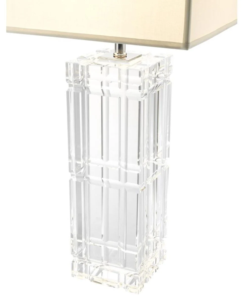 Casa Padrino l¨¢mpara de mesa de cristal de cristal para hoteles de dise?o de lujo con pantalla blanca - edici¨®n limitada