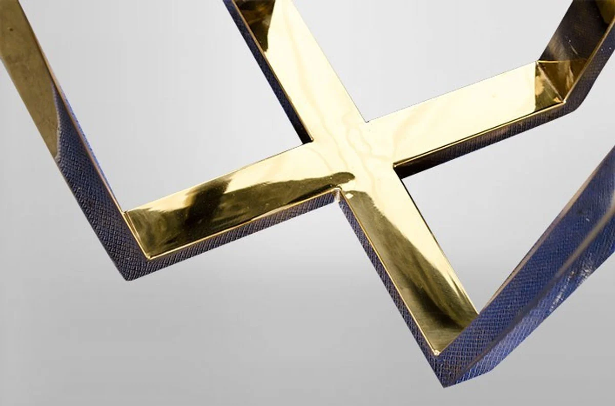 Casa Padrino Art Deco Side Table Gold metal / marble 35 x 35 cm Art Nouveau table - Furniture flower stand