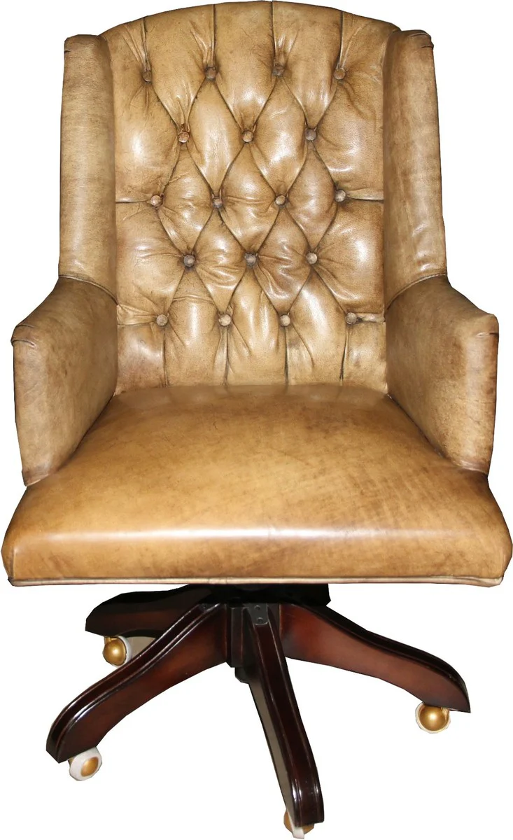 Casa Padrino luxury leather executive chair office chair light brown swivel desk chair - head office