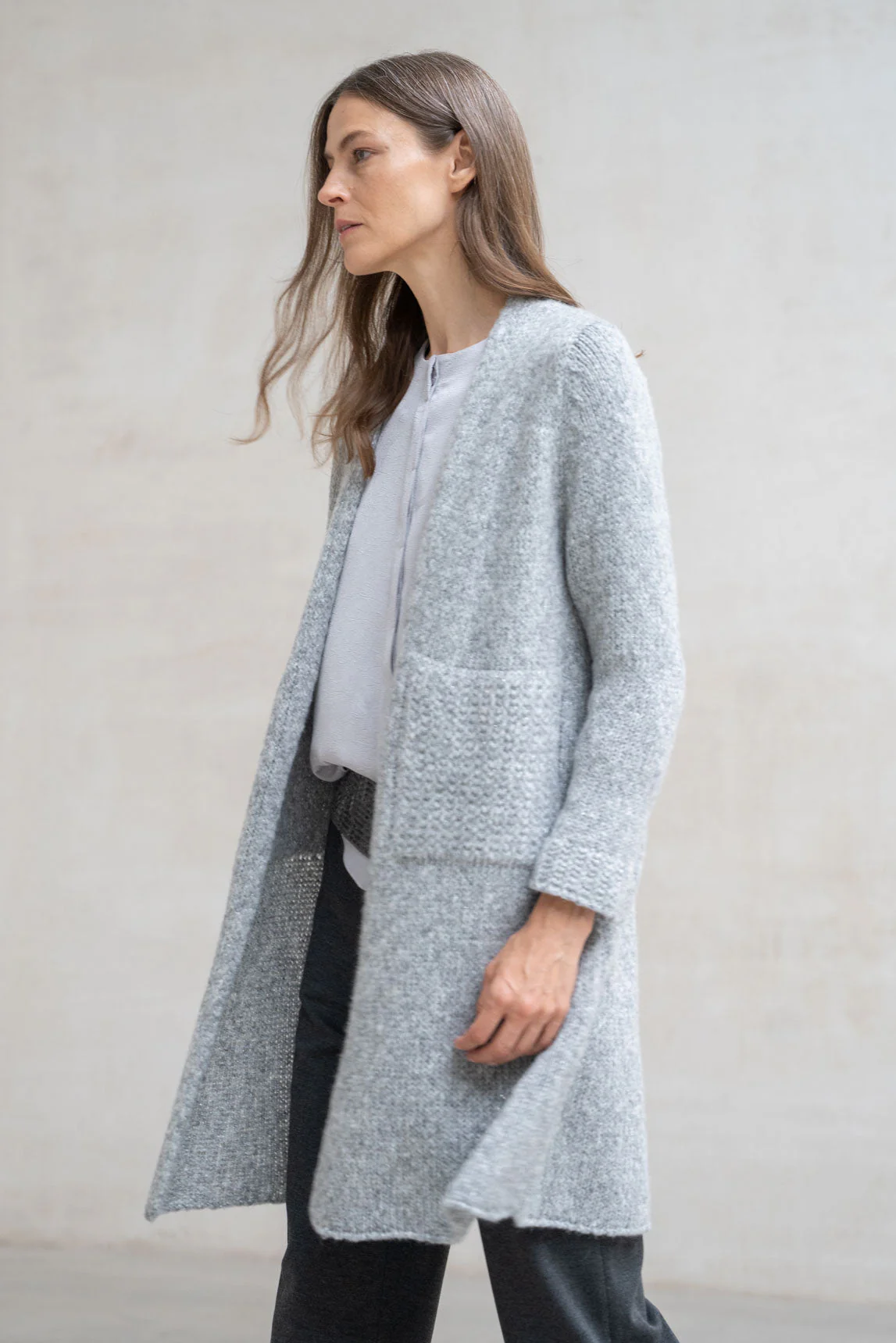 Rivera-spain Cárdigan Merano gris perla lamé