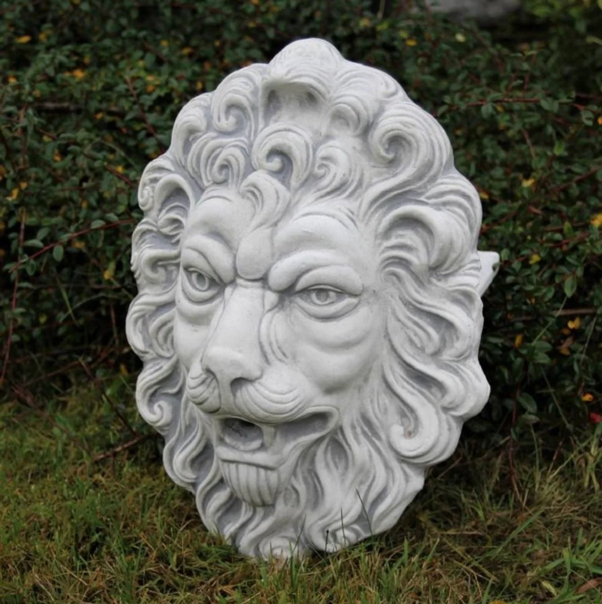 Casa Padrino gárgola de pared relieve barroco león 30 x 17 x A. 43 cm - Gárgola de piedra cabeza de león decoración de pared de jardín relieve - Accesorios de Jardín Barroco & Art Nouveau