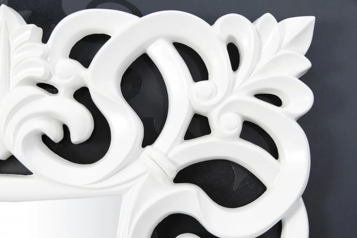 Espejo de pared barroco blanco antiguo, alto 76 cm, ancho 76 cm, noble y magn¨ªfico