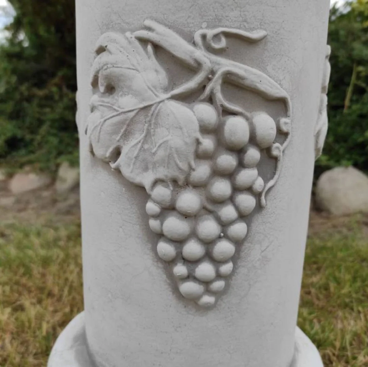 Casa Padrino Pilar Barroco Gris ? 30 x A. 51 cm - Magn¨ªfica Pilar de Jard¨ªn de Estilo Barroco - Decoraci¨®n Pilar de Piedra - Accesorios de Decoraci¨®n de Terrazas y Jardines Barrocos