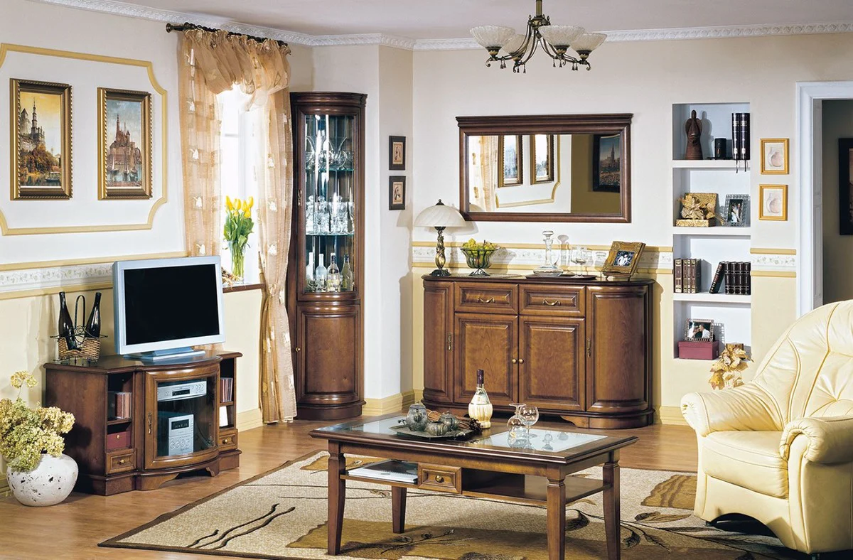 Casa Padrino aparador de lujo marrón 159,5 x 42 x A. 92,5 cm - Armario de madera maciza - Armario de salón - Muebles de salón de lujo de madera maciza