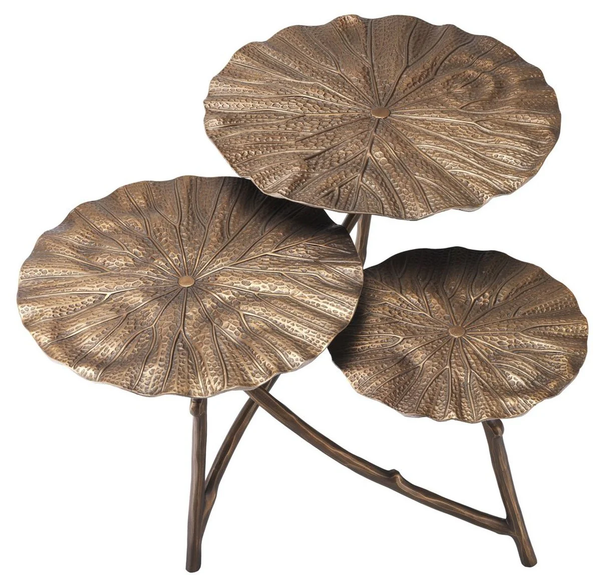 Casa Padrino mesa auxiliar de dise?o lat¨®n antiguo 76 x 62 x A. 47 cm - Mesa de aluminio con 3 tableros de mesa - Muebles de sal¨®n de lujo