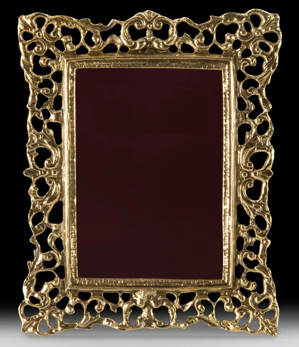 Casa Padrino marco de imagen barroco de lujo oro 18 x A. 23 cm - Marco de imagen de bronce de estilo barroco hecho a mano - Accesorios decorativos barrocos - Noble y Magnífico