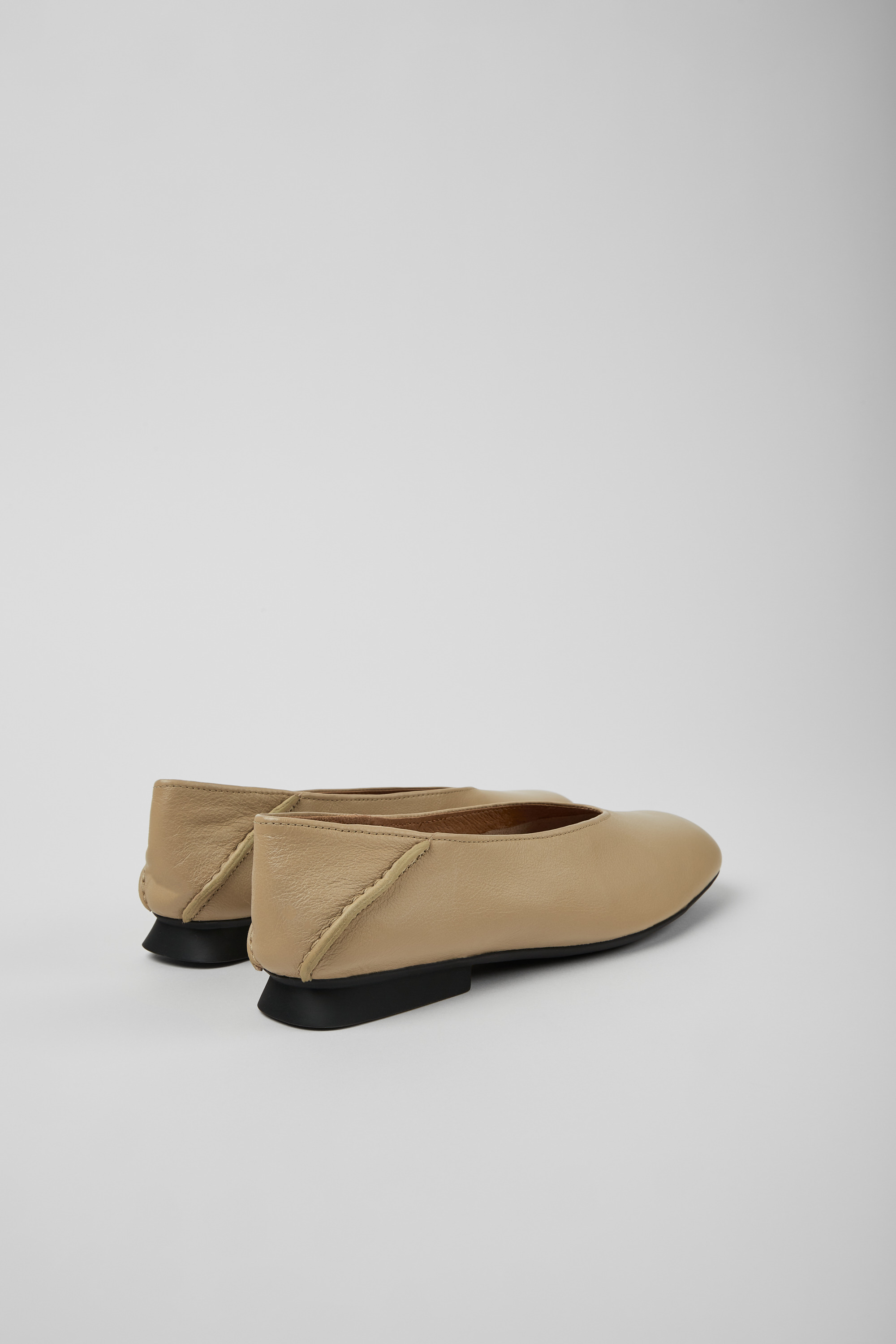 Casi Myra - Beige leather ballerinas for women