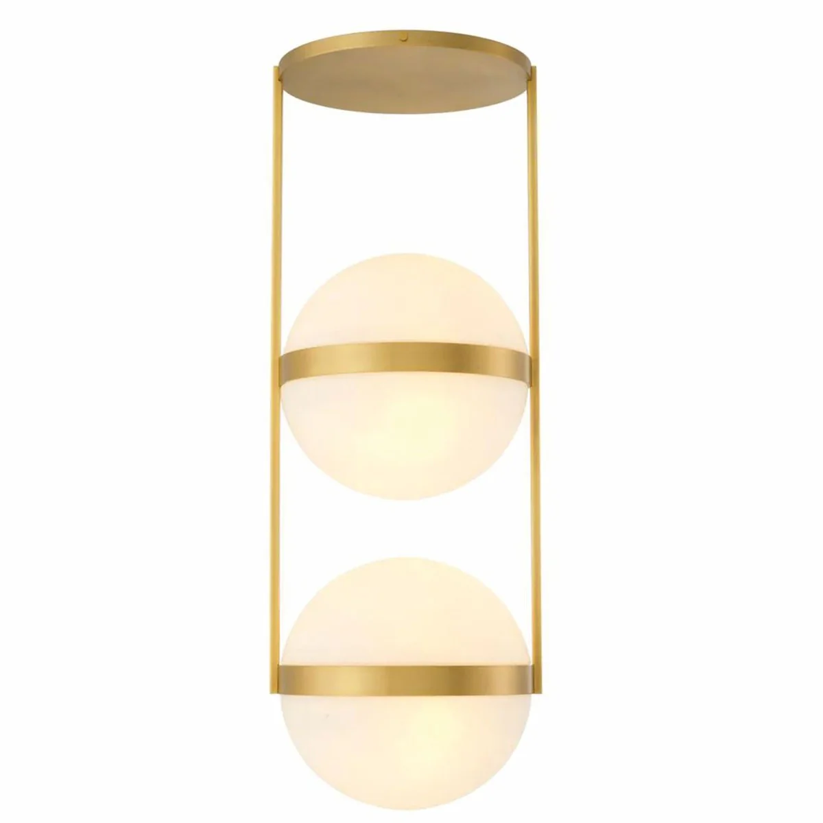 Casa Padrino l¨¢mpara de techo de lujo lat¨®n antiguo / blanco Al. 105 cm - Iluminaci¨®n de lujo