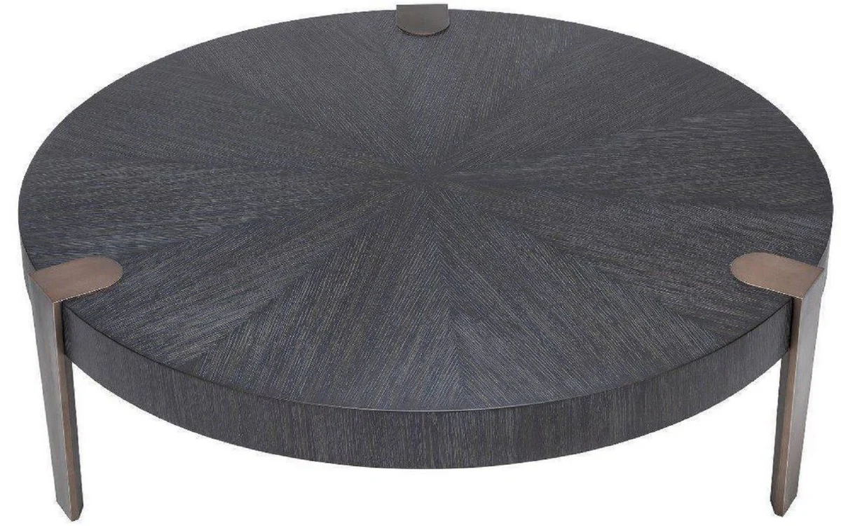 Casa Padrino mesa de centro de lujo gris antracita / bronce ? 121 x A. 38,5 cm - Mesa de sal¨®n redonda - Muebles de sal¨®n - Calidad de Lujo