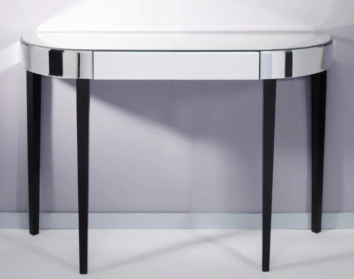 Casa Padrino consola de cristal de espejo de lujo con cajón 112 x 35 x H. 75 cm - Mobiliario de Lujo y Accesorios