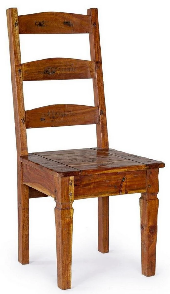 Casa Padrino conjunto de 6 sillas de comedor de estilo campestre marr¨®n / natural 45 x 45 x A. 105 cm - Sillas de comedor r¨²stico de estilo campestre - Muebles de comedor r¨²stico de estilo campestre