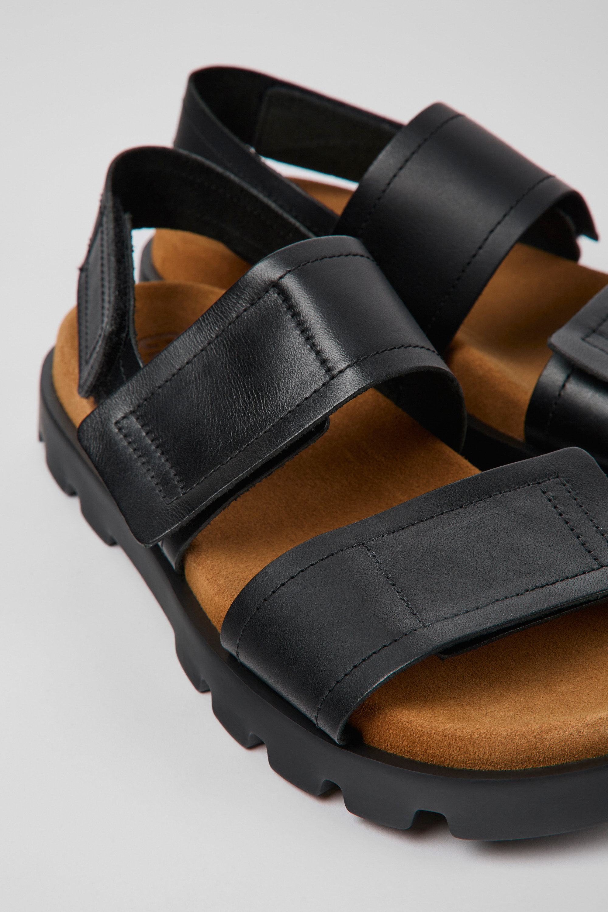 Brutus Sandal - Black leather sandals for women