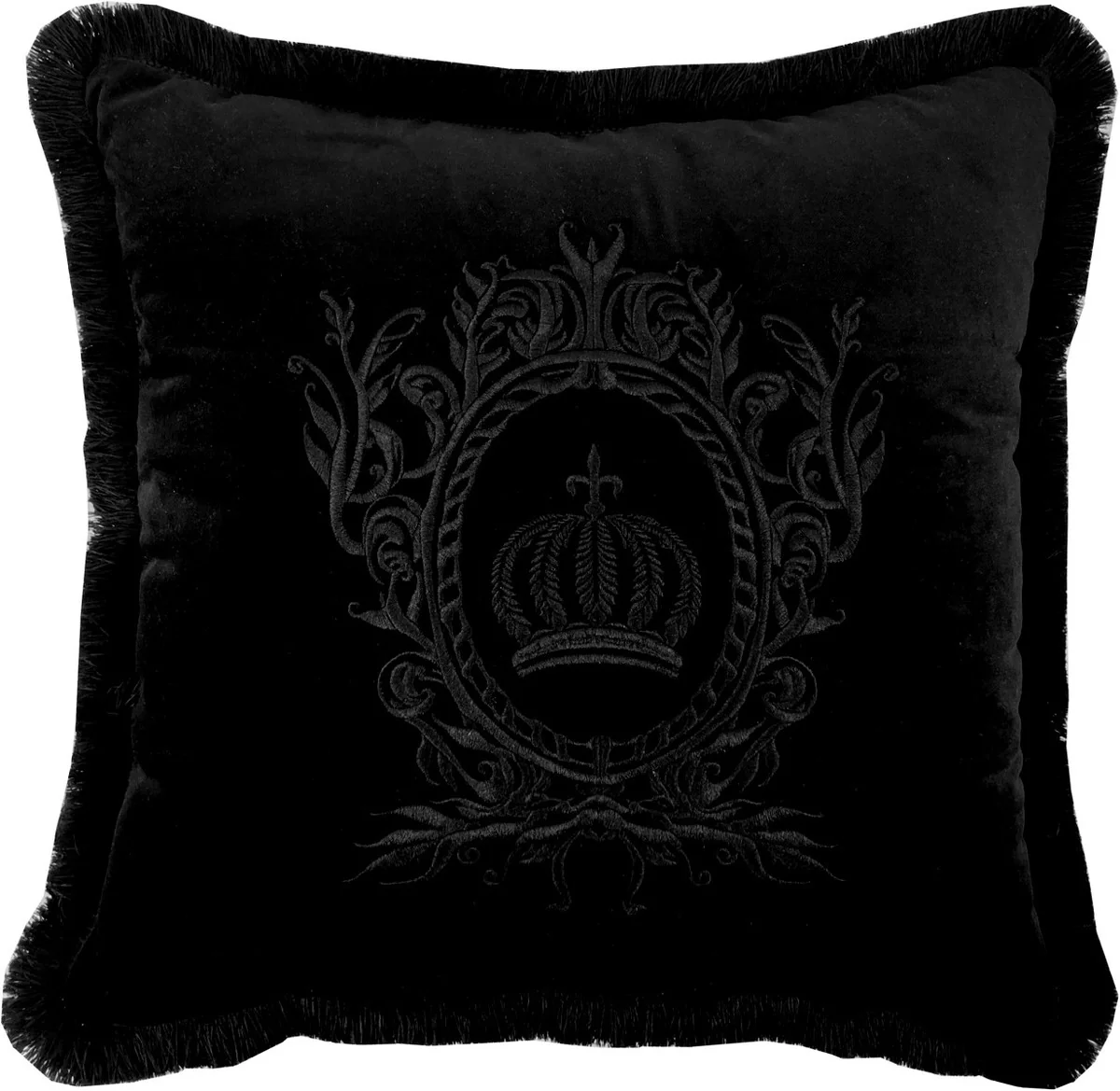 Harald Gl??ckler almohada decorativa de lujo Pomp??s de Casa Padrino negro / negro - Almohada Gl??ckler