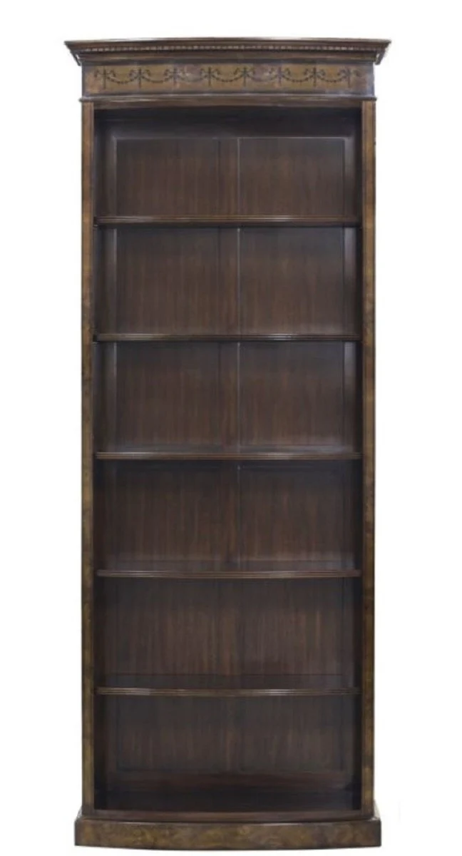 Casa Padrino armario de libros de lujo barroco marr¨®n / marr¨®n oscuro 88 x 34 x H. 222 cm - Mueble Estanter¨ªa de Estilo Barroco de Lujo